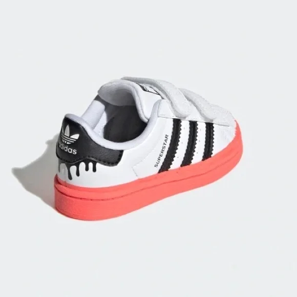 Adidas Superstar White and Black Sneakers with Red Soles - Picture 2 of 6